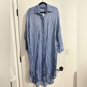 Zara Blue Long Sleeve Dress